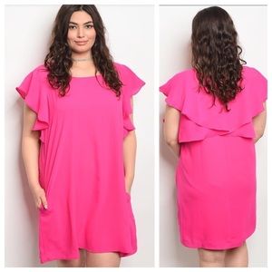 🌺fully lined, pocketed dress-layered accent, ruffle sleeve